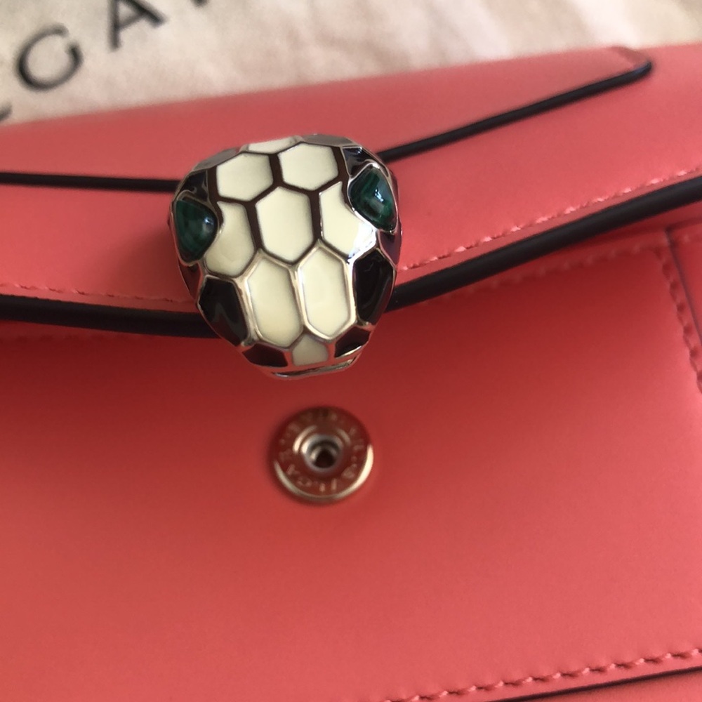 Bulgari Coral pink Serpent Women's card Bag - Picture 4 of 12